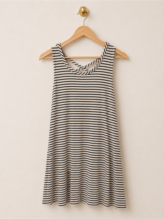 Olivia Rae Dresses & Skirts - Olivia Rae Striped Swing Dress | Navy & Cream | Crisscross Back (ret. @ $208)